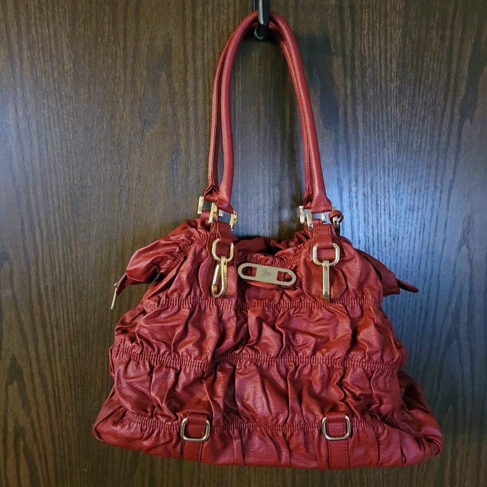 JM Collection New York RED Leather Bag